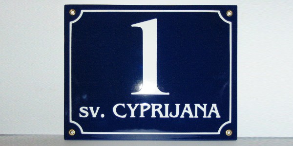 Emaliowana tablica adresowa